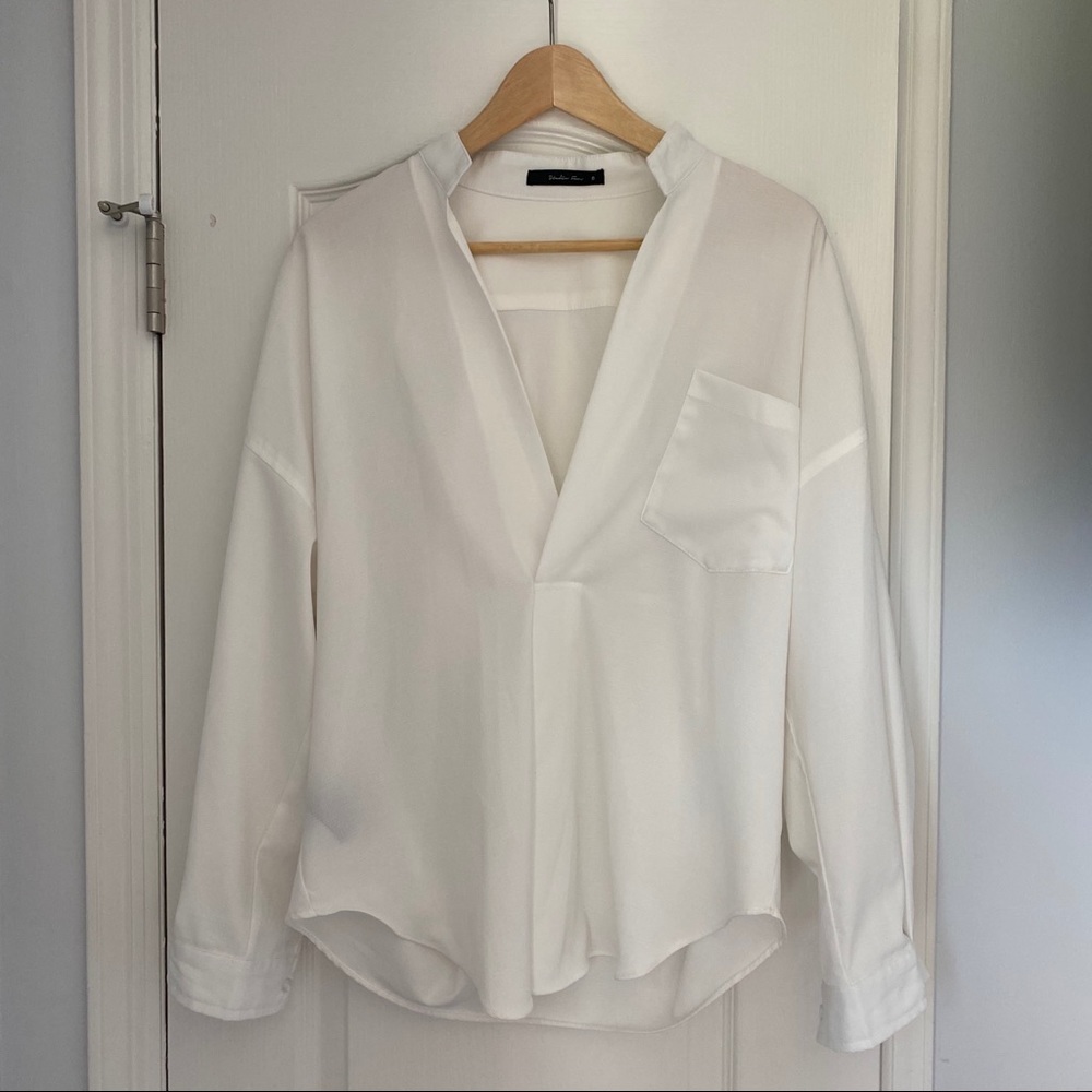 White Oversize French shirt （Free Size）